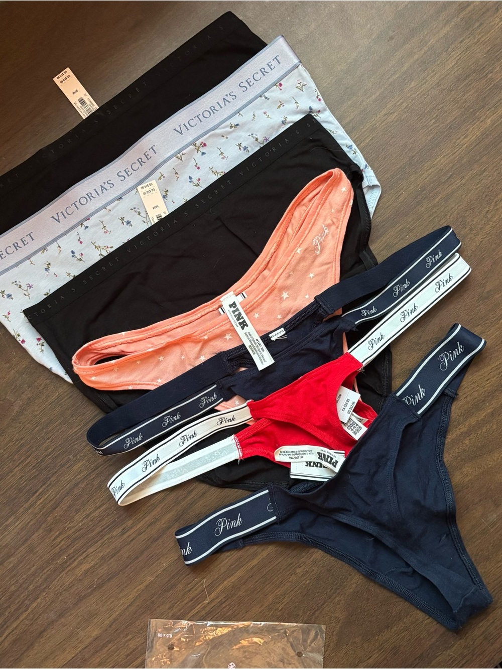 7 undies- 3 briefs and 4 thongs